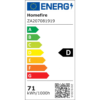Orkumerking fyrir LED ljós í loftviftu – orkuflokkur D, 71 kWh/1000 klst.