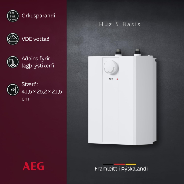 Rafmagnsvatnshitari AEG Huz 5 Basis fyrir eldhús