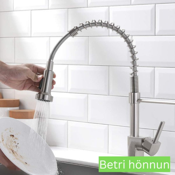 Eldhúsblöndunartæki með úðastillingu fyrir vask