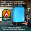 Colapz ferðasturta inni í húsbíl með áherslu á notkun með 2000W orkustöð